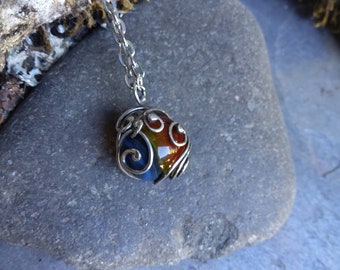 Twisted Sister Arts Sterling Silver Vintage Marble Pendant