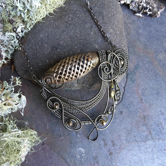 Gothic Woven Wire Bead Pendant