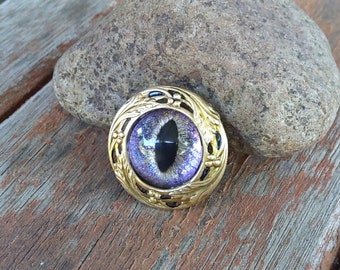 Magnetic Scarf Pin Brooch with Evil Eye Light Purple