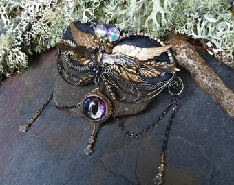 Gothic Steampunk Bat Eye Barrette Hairpiece