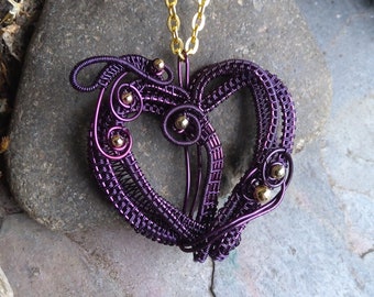 Twisted Sister Arts Purple Heart Pendant