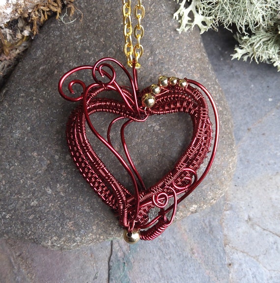 Twisted Sister Arts Red Heart Pendant