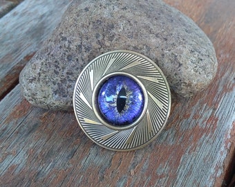 Magnetic Scarf Pin Brooch with Evil Eye Light Purple