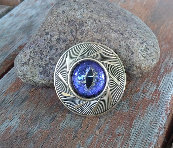 Magnetic Scarf Pin Brooch with Evil Eye Light Purple