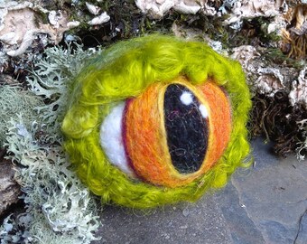 Felted Wool Eye Ball in Green