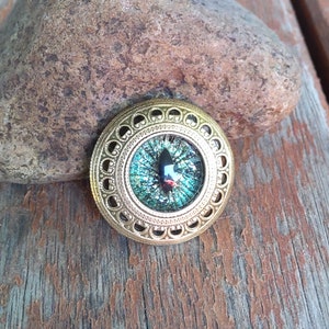 Magnetic Scarf Pin Brooch with Evil Eye Blue Green image 1