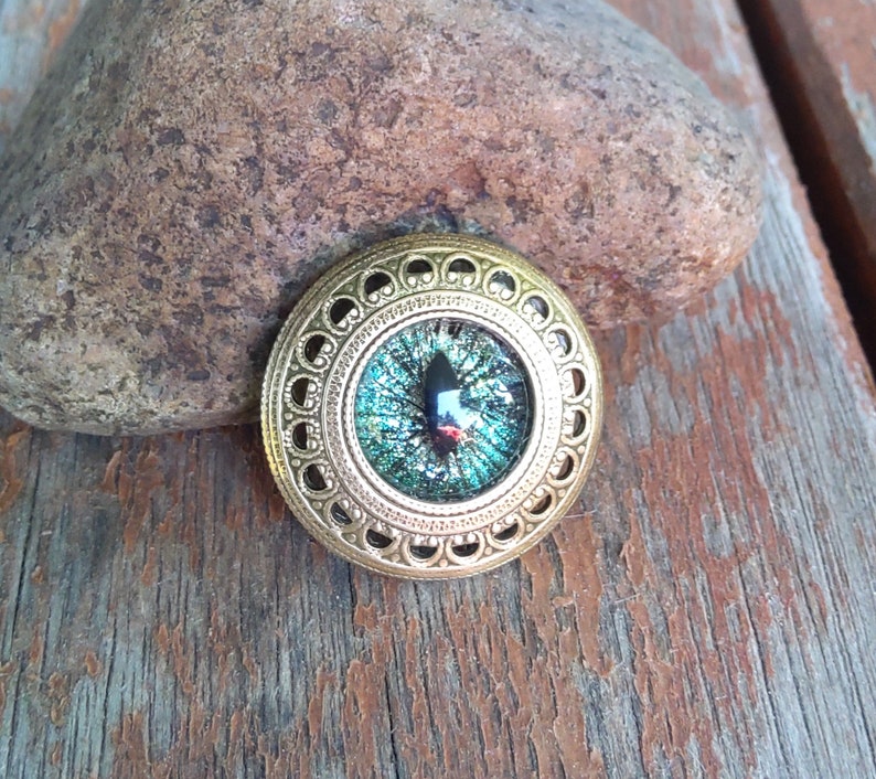Magnetic Scarf Pin Brooch with Evil Eye Blue Green image 1