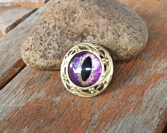 Magnetic Scarf Pin Brooch with Evil Eye Violet