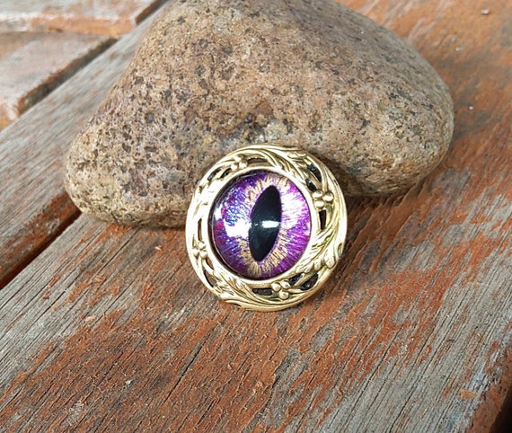 Magnetic Scarf Pin Brooch with Evil Eye Violet