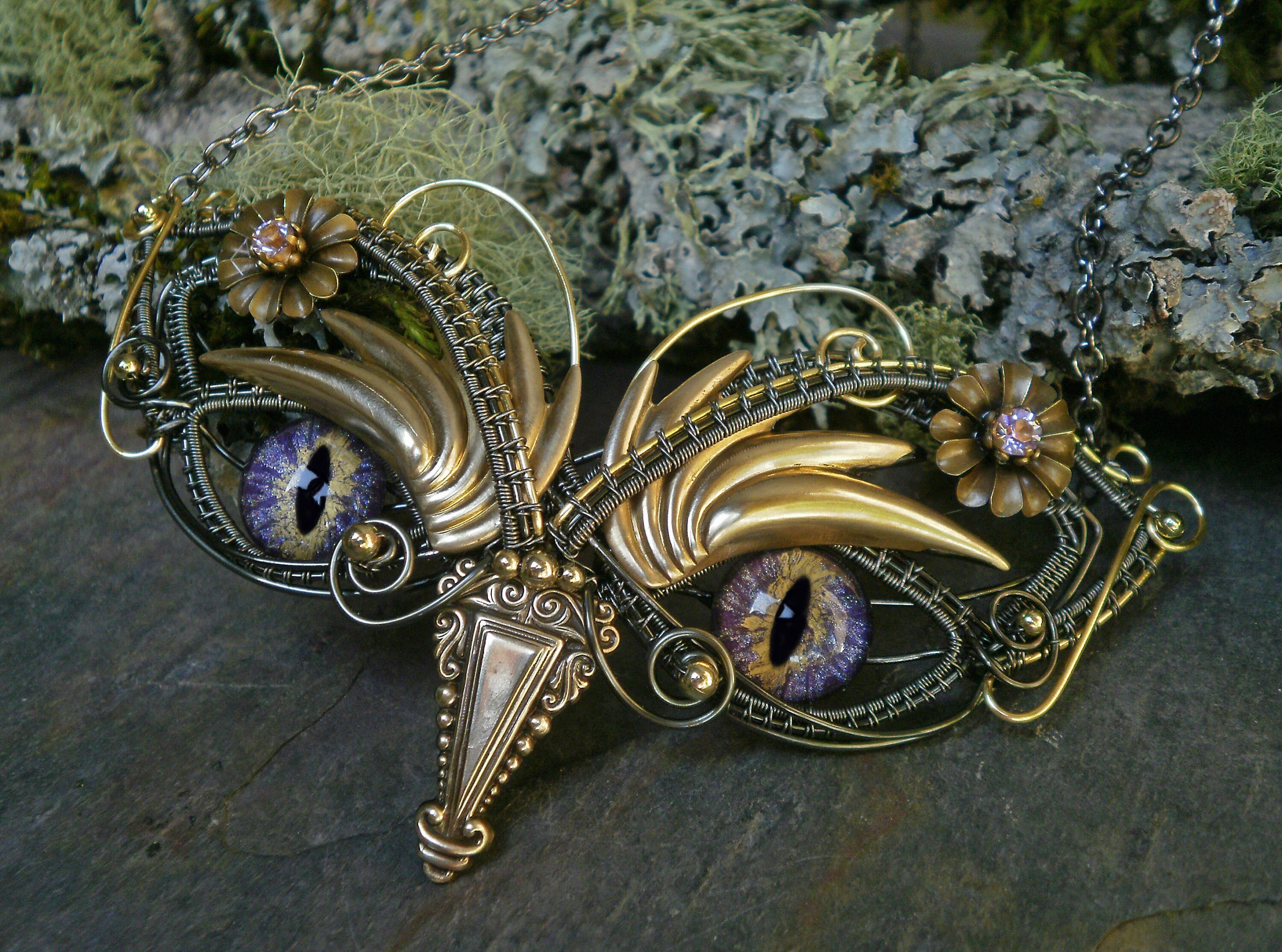 Steampunk owl deals necklace