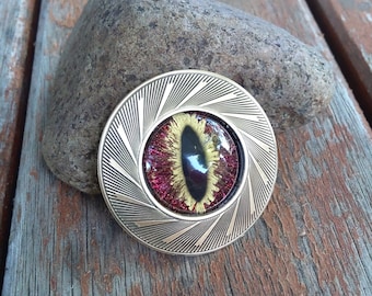 Magnetic Scarf Pin Brooch with Evil Eye Red Black