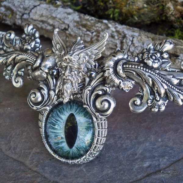 Gothic Steampunk Tiny God Necklace by Twisted Sister Arts