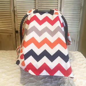 Baldachim na fotelik samochodowy - duży chłopiec Chevron Carseat Baldachim Namiot na fotelik samochodowy dla niemowląt Pokrowiec na fotelik samochodowy dla chłopca - prezent na baby shower - pokrowiec na nosidełko dla niemowląt neutralny