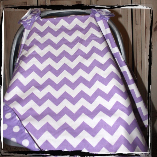 Auto-Sitz-Dach - Mädchen Lavendel Chevron CarSeat Baldachin - Baby Auto Sitz Zelt - Auto Sitz Abdeckung Mädchen - Baby-Dusche-Geschenk - Baby-Carrier-Abdeckung