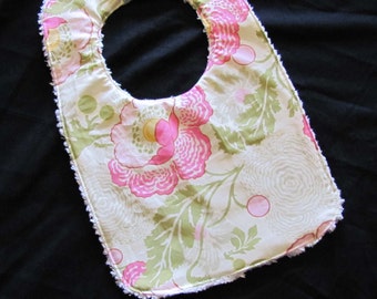 Bib-READY 2 SHIP-Fuchsia Fresh Poppies Toddler Bib