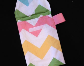 Diaper Clutch -  Large Girl Chevron Diaper Clutch-Ready 2 Ship - Diaper and Wipes Tote