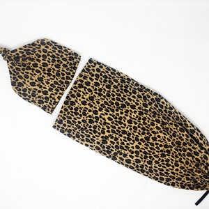 Swaddle Sack & Knotted Baby Hat - Leopard - Knit Swaddling Sack- Swaddle Cocoon Newborn Baby Swaddle Cocoon Baby Sleep Sack Baby Gift