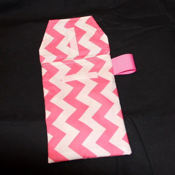 Diaper Clutch - Pink Zig Zag Diaper Clutch with a Pocket -  Diaper and Wipes Tote