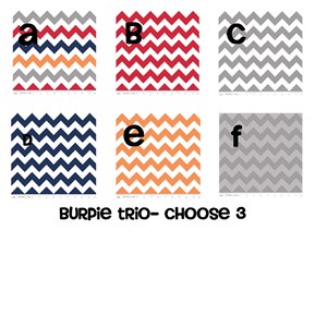 Burp Cloths- Boy Chevron Burpie Trio-Wähle deine Farben
