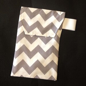 Diaper Clutch  - Grey Chevron Diaper Clutch with a Pocket-Ready 2 Ship
