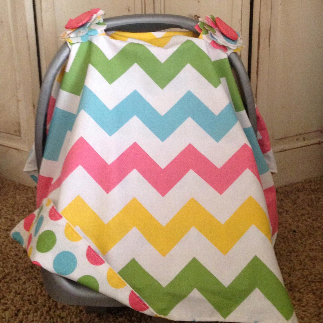 Car Seat Canopy Large Girl Chevron Carseat Canopy Baby Car Seat Tent