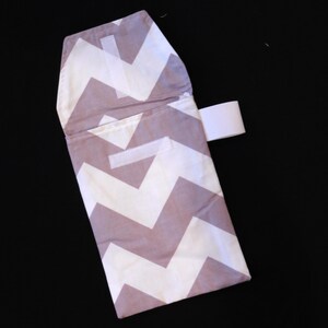 Diaper Clutch - Grey Chevron Diaper Clutch with a Pocket-Ready 2 Ship