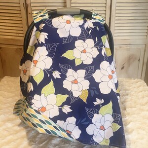 Baldachim na fotelik samochodowy - Lula Magnolia Carseat Canopy Namiot na fotelik samochodowy dla niemowląt Pokrowiec na fotelik samochodowy dla chłopca Prezent na baby shower Pokrowiec na nosidełko dla niemowląt Neutralny