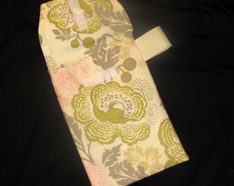 Diaper Clutch - Linen Fresh Poppies Diaper Clutch with a Pocket