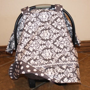 Kohle Dandy Damast Carseat Canopy - bereit 2 Schiff