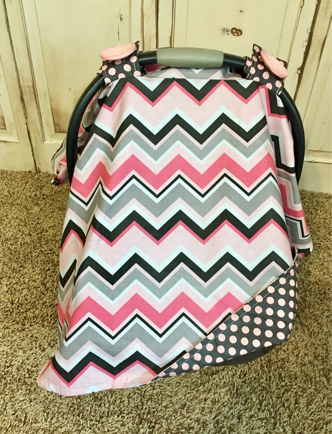 Car Seat Canopy Girl Pink Chevy Carseat Canopy Baby Car Seat Etsy