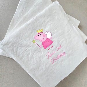 Tovaglioli con motivo Peppa Pig o Bluey con scritta, 50 pezzi