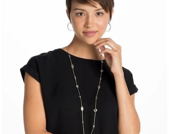 Naszyjnik Brighton ze srebrnym platerowanym zwojem Contempo o długości 38 cali