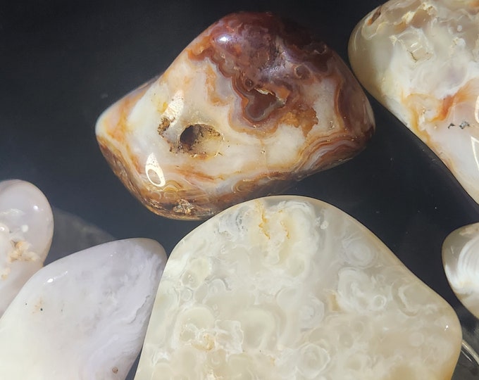 Tumbled "Fire" Agate Bulk LARGE from Arizona