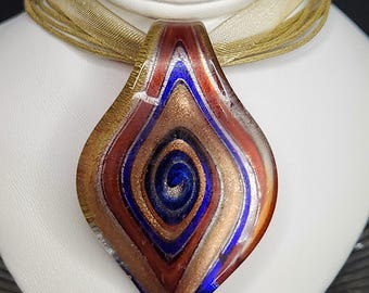 GOLD Glass Pendant Necklace