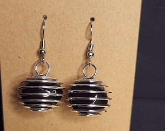 Large Obsidian "Apache Tears" Tumbled Earrings from Arizona