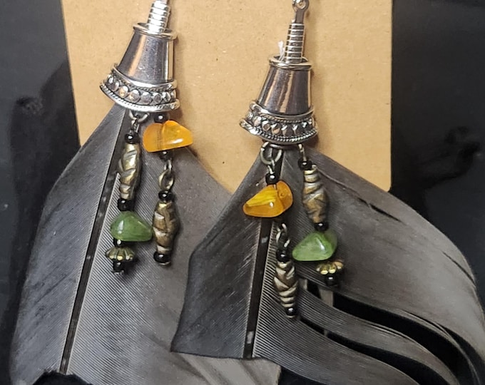Asymmetrical Black FEATHER Earrings from Arizona