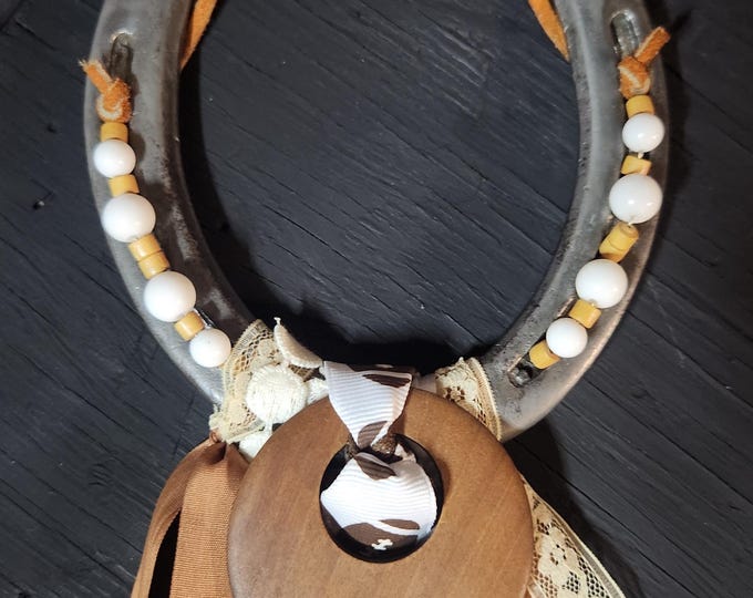 Football LUCKY Horseshoe Hanging Decor