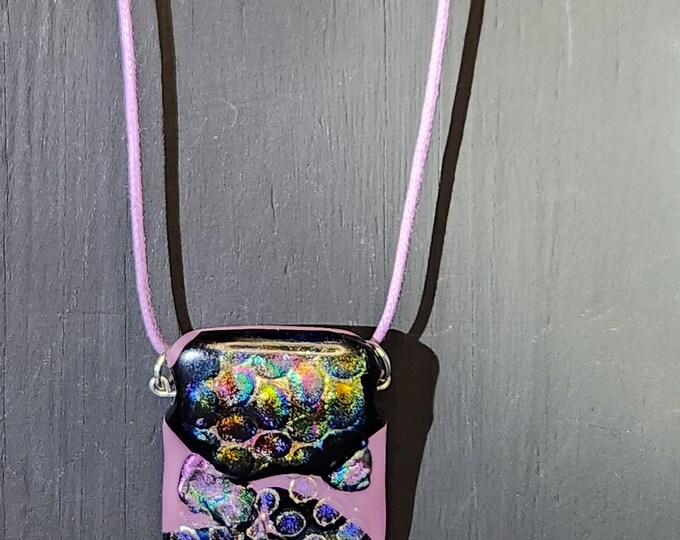 Large LAVENDER Glass Pendant Necklace