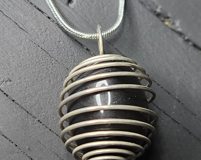Obsidian "Apache Tears" Tumbled Necklace from Arizona