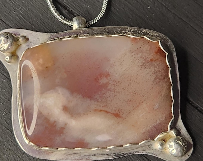 RAINBOW Petrified Wood Silver Necklace