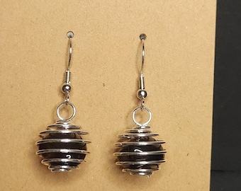 Small Obsidian "Apache Tears" Tumbled Earrings from Arizona