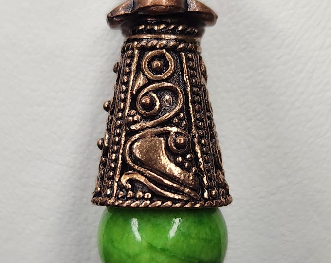 Green bead Copper Necklace