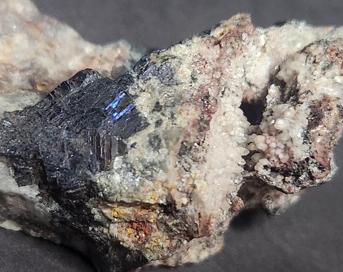 GALENA on Quartz Rough from Arizona