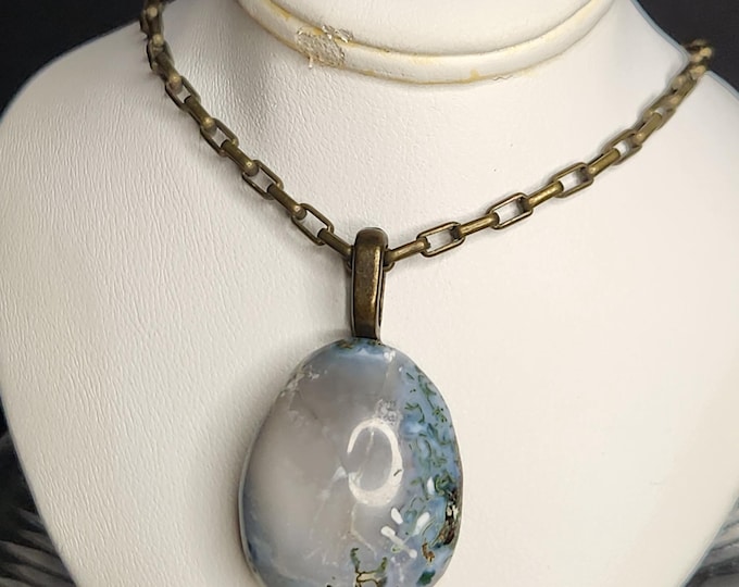 HANDMADE Moss Agate Copper Necklace