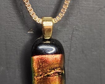 COPPER Shimmer Glass Gold Necklace