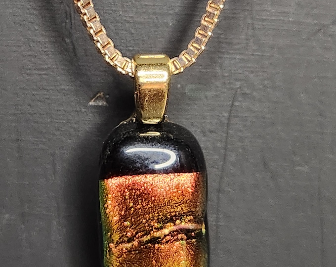 COPPER Shimmer Glass Gold Necklace