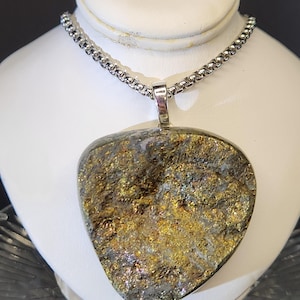 HANDMADE Chunky Chalcopyrite Necklace