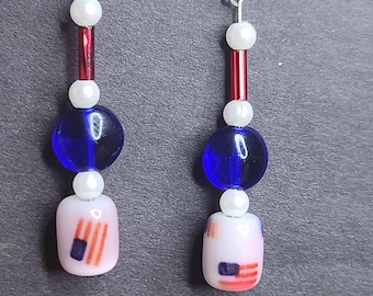 US FLAG Dangle Earrings