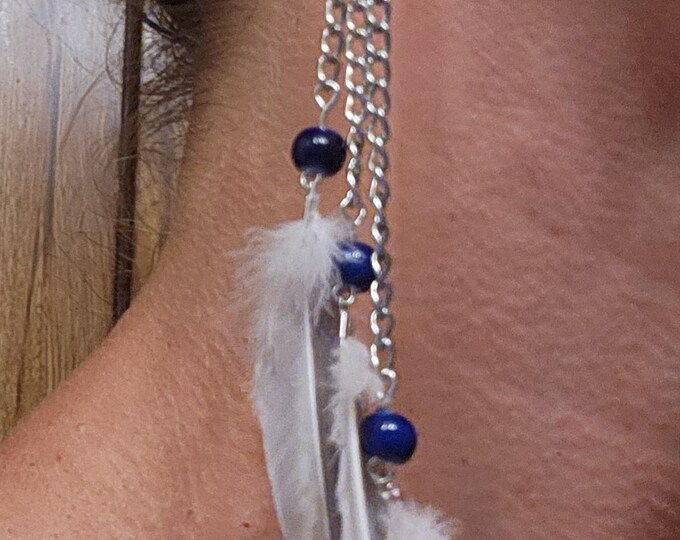 FEATHER Blue Bead Earrings from Arizona