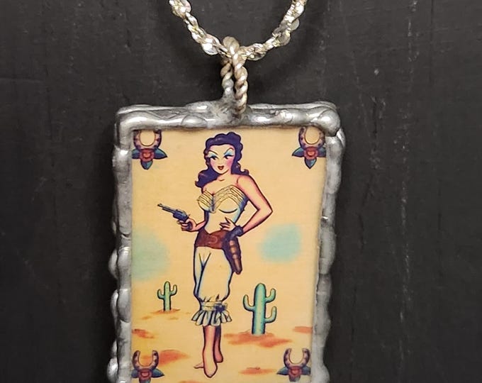 Vintage COWGIRL Reversible Necklace